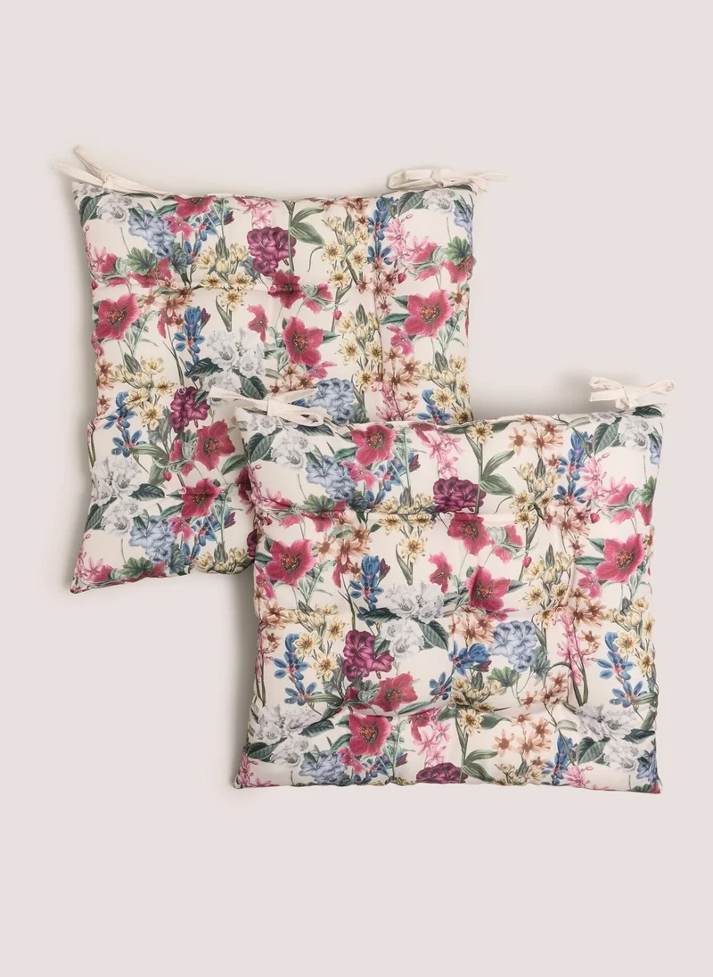 ماتلان وسادة مقعد بنقوش الزهور متعددة